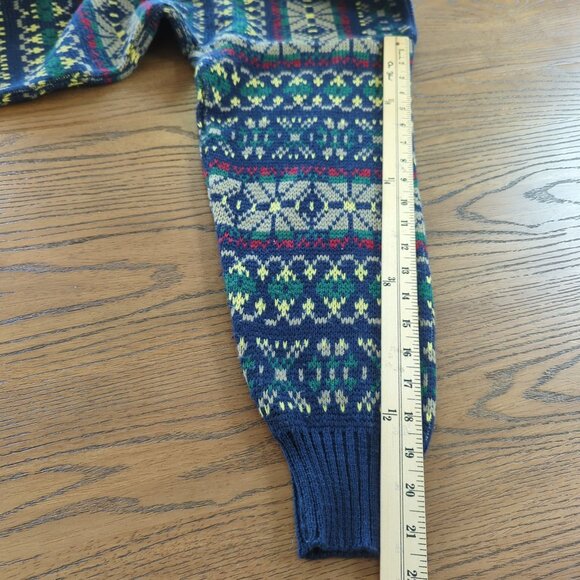 Vintage Apparel Workshop Geometric Sweater XL Fair Isle Nordic Retro 80s 90s - Picture 12 of 14